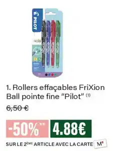 Monoprix Pilot Rollers effaçables FriXion Ball pointe fine offre