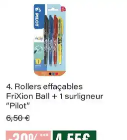 Monoprix Pilot Rollers effaçables FriXion Ball + 1 surligneur offre