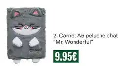 Monoprix Mr. Wonderful Carnet A5 peluche chat offre