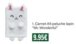 Monoprix Mr. Wonderful Carnet A5 peluche lapin offre