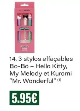 Monoprix Bo-Bo stylos effaçables offre