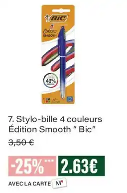 Monoprix BIC Stylo-bille 4 couleurs offre