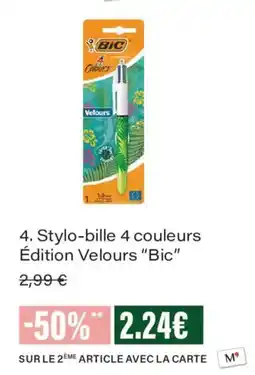 Monoprix BIC Stylo-bille 4 couleurs offre