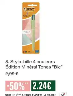 Monoprix BIC Stylo-bille 4 couleurs offre