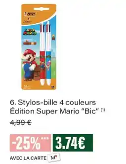 Monoprix BIC Stylos-bille 4 couleurs offre