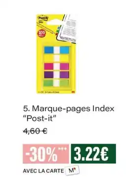 Monoprix Post-it Marque-pages Index offre