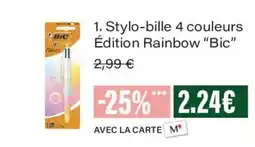 Monoprix BIC Stylo-bille 4 couleurs offre