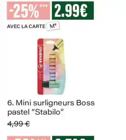 Monoprix Stabilo Mini surligneurs Boss pastel offre