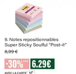 Monoprix Post-it Notes repositionnables Super Sticky Soulful offre