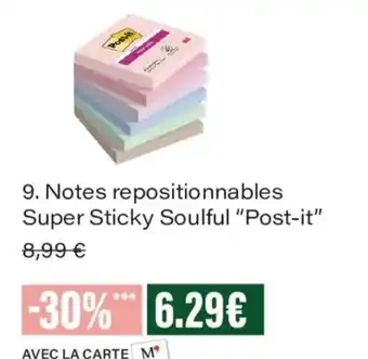 Monoprix Post-it Notes repositionnables Super Sticky Soulful offre
