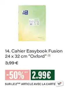 Monoprix Easybook Fusion Cahier offre