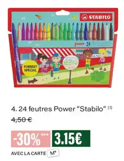 Monoprix Stabilo feutres Power offre
