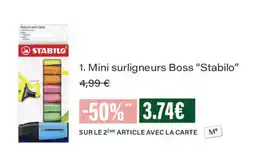 Monoprix STABILO Mini surligneurs Boss offre