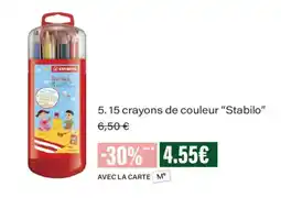 Monoprix Stabilo crayons de couleur offre