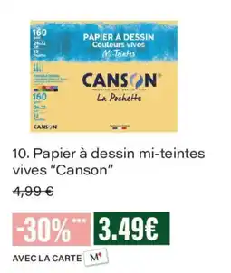 Monoprix Canson Papier à dessin mi-teintes vives offre