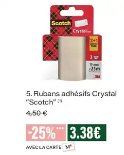 Monoprix Scotch Rubans adhésifs Crystal offre