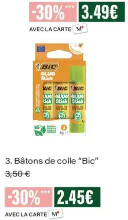 Monoprix Bic Bâtons de colle offre