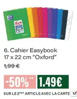 Monoprix Easybook Cahier Oxford offre