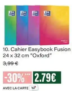 Monoprix Oxford Cahier Easybook Fusion offre