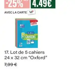 Monoprix Oxford Cahiers offre