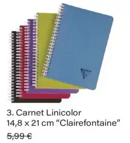 Monoprix Clairefontaine Carnet Linicolor offre