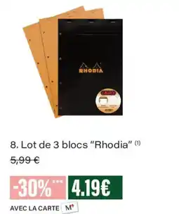 Monoprix RHODIA blocs offre