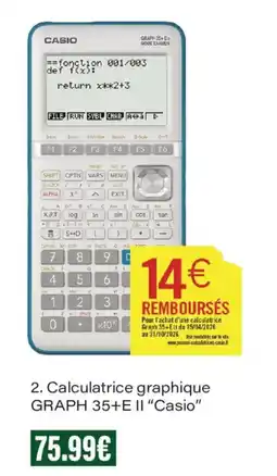 Monoprix Casio Calculatrice graphique GRAPH 35+E II offre