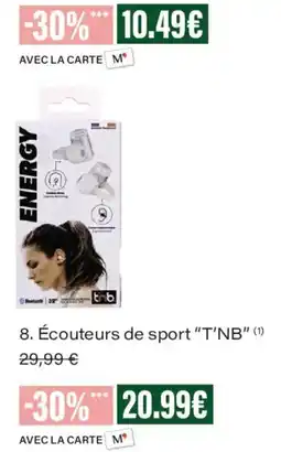 Monoprix T'NB Écouteurs de sport offre