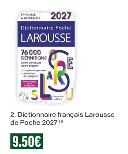 Monoprix Dictionnaire francais larousse de poche 2027 offre