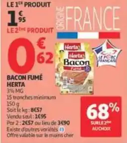 Auchan Supermarché Herta Bacon Fumé offre