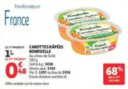 Auchan Supermarché BONDUELLE CAROTTES RÂPÉES offre