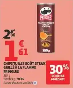 Auchan Supermarché PRINGLES CHIPS TUILES GOÛT STEAK offre