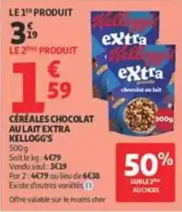 Auchan Supermarché Kellogg's Céréales Chocolat au Lait Extra offre
