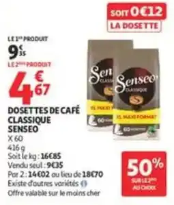 Auchan Supermarché Senseo Dosettes de café classique offre