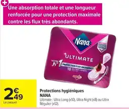 Carrefour NANA Protections hygiéniques offre