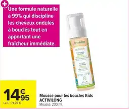 Carrefour ACTIVILONG Mousse pour les boucles Kids offre