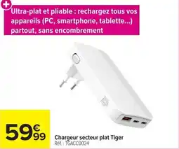 Carrefour Tiger Chargeur secteur plat offre