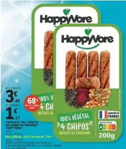 E.Leclerc HappyVore Chipolatas 100% Végétal offre