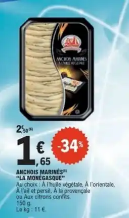 E.Leclerc LA MONEGASQUE ANCHOIS MARINÉS offre
