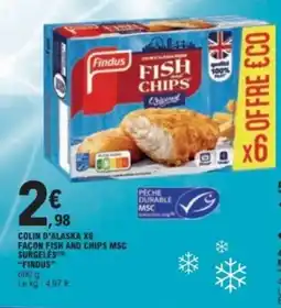 E.Leclerc Findus colin d'alaska x6 facon fish and chips surgeles offre