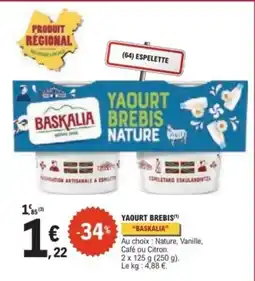 E.Leclerc BASKALIA YAOURT BREBIS offre
