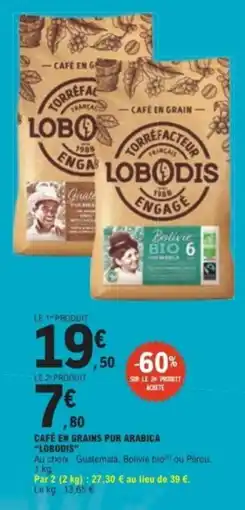 E.Leclerc LOBODIS Café en grains pur arabica offre