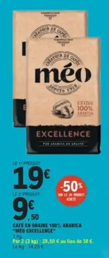 E.Leclerc méo Café en grains 100% Arabica offre