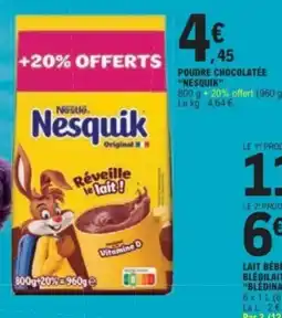 E.Leclerc Nesquik Poudre chocolatée offre
