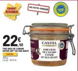 E.Leclerc CASTEL Foie gras de canard entier offre