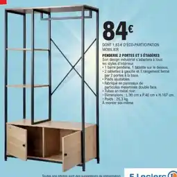 E.Leclerc E Leclerc PENDERIE 2 PORTES ET 3 ÉTAGÈRES offre