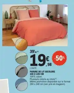 E.Leclerc PARURE DE LIT BICOLOR offre