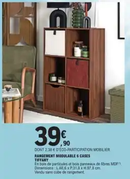 E.Leclerc TIFFANY RANGEMENT MODULABLE 6 CASES offre