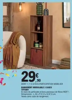 E.Leclerc TIFFANY RANGEMENT MODULABLE 3 CASES offre