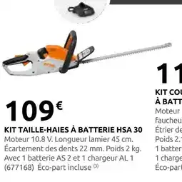 Rural Master Stihl kit taille-haies à batterie hsa 30 offre